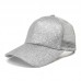 Summer Glitter Adjustable Mesh Trucker Ponytail Baseball Cap For  Girls Hat  eb-46952369